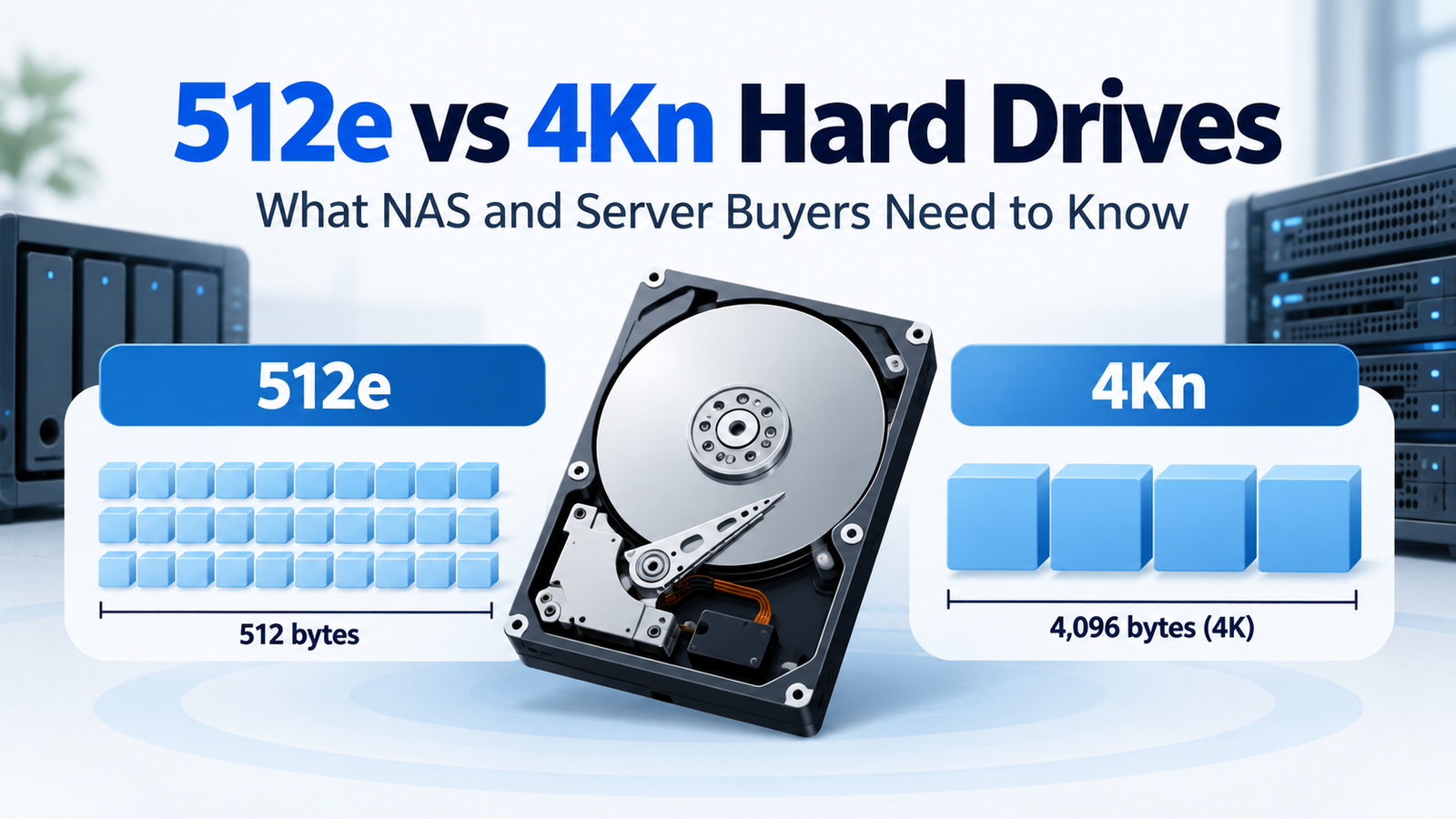 512e vs 4Kn hard drive sector size comparison