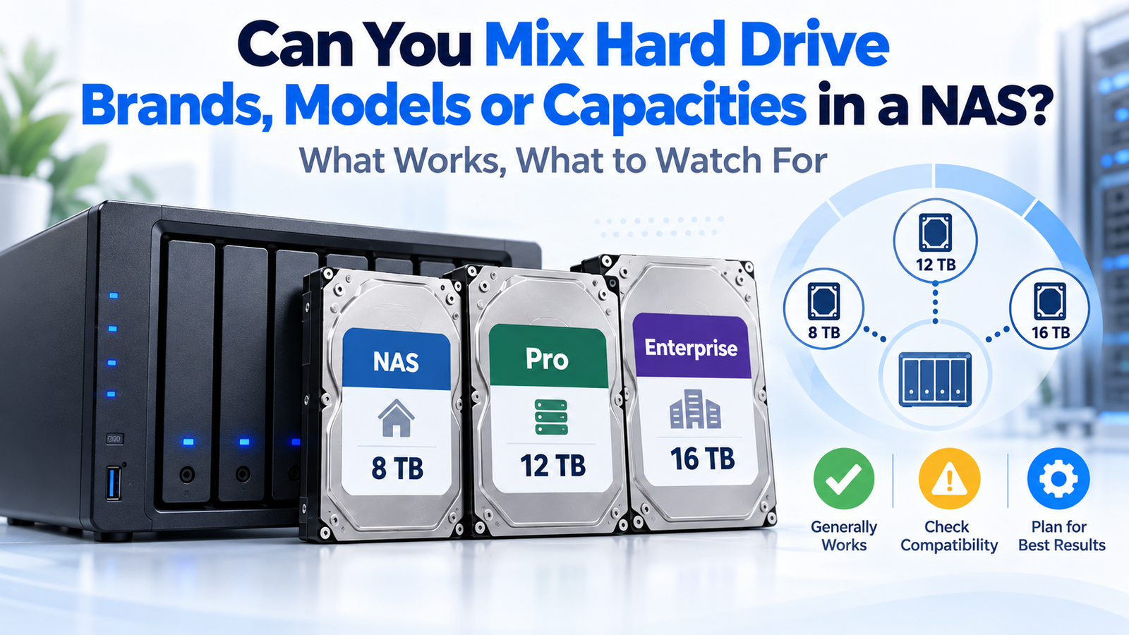 Mixed hard drive models and capacities in a NAS