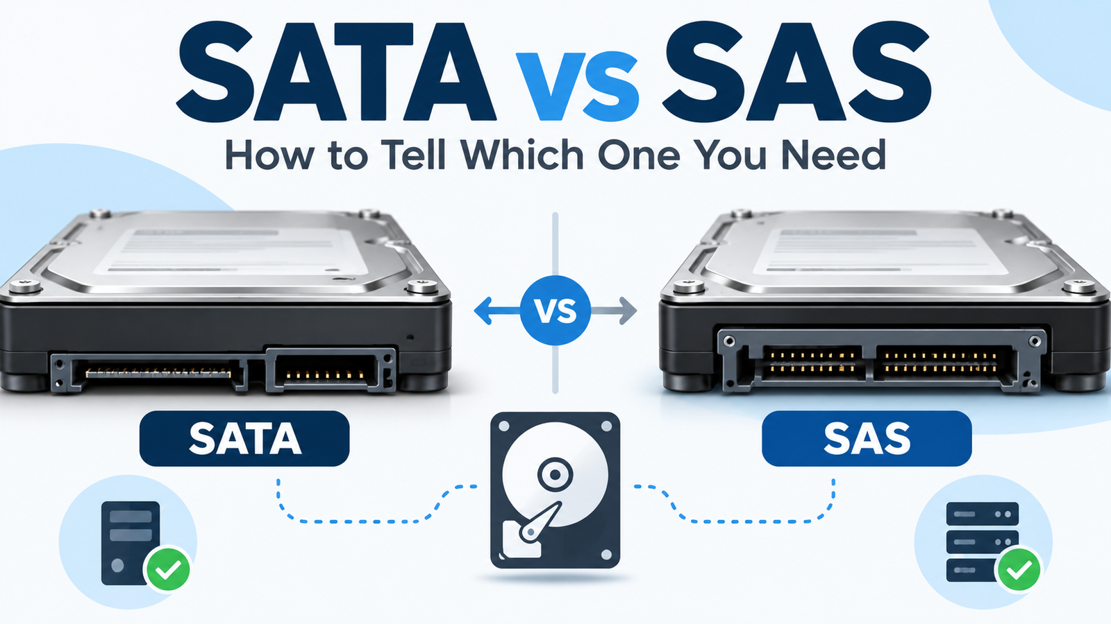 SATA vs SAS hard drive connector comparison