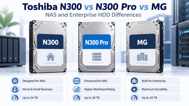 Toshiba N300 vs N300 Pro vs MG hard drive comparison